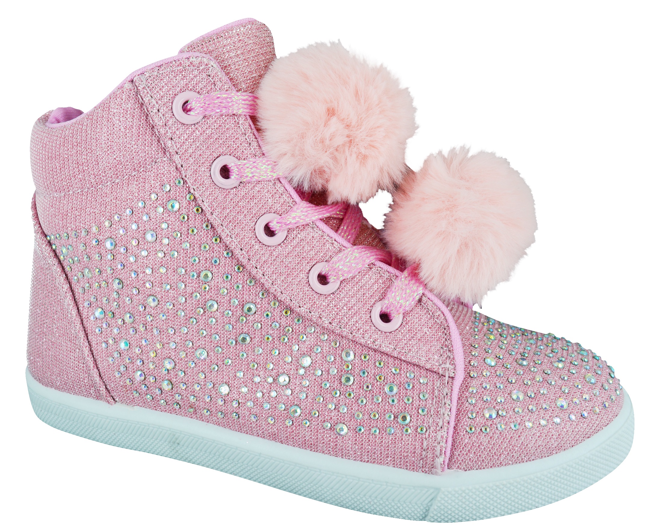 Items in search results Girls Sparkly Trainers Girls pretty girls sparkle trainers canvas shoes for all trendy princesses. We have the latest fashion of pom poms on some of our trainers and skater shoes.